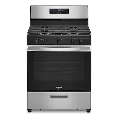 30 in. 5-Burner Freestanding Gas Range in Stainless Steel
