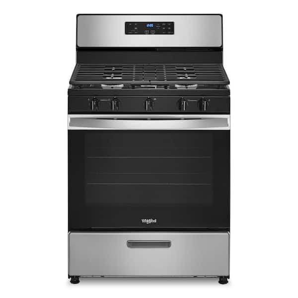 Whirlpool Whirlpool 30 in. 5-Burner Freestanding Gas Range in Stainless Steel WFG505M0MS