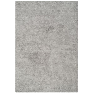 Venice Shag Silver 4 ft. x 6 ft. Solid Area Rug