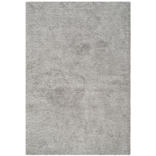 SAFAVIEH Venice Shag Silver 4 ft. x 6 ft. Solid Area Rug