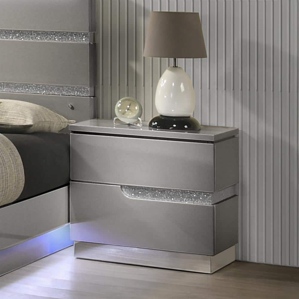 New Classic Furniture Paradox Gray 2-drawer Wood Nightstand
