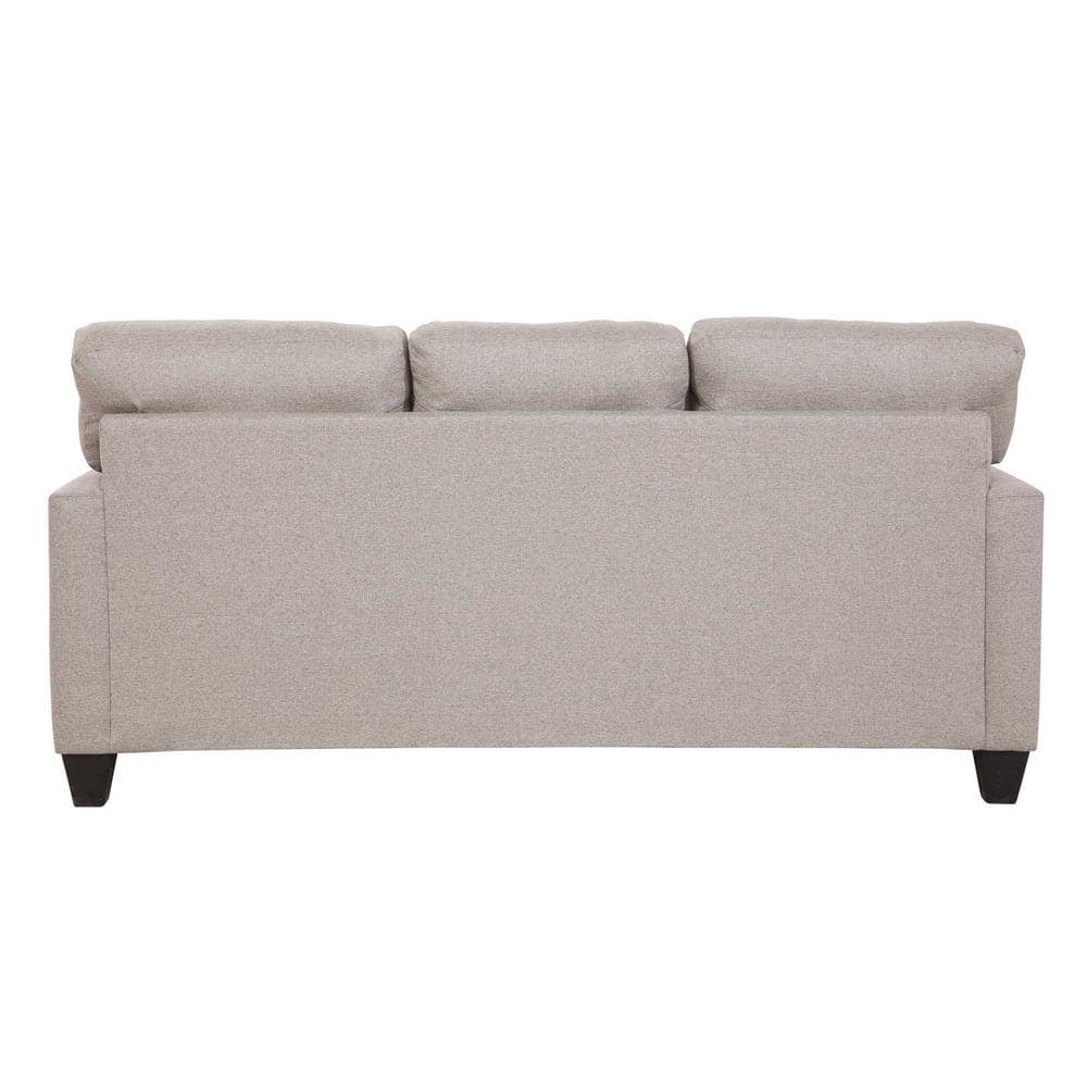 Queen Brown Linen Track Arm Sleeper Sofa with Pillows