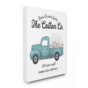 24 in. x 30 in. "Toilet Paper Cotton Co Delivery Truck Bathroom Word Design" by Lettered and Lined Canvas Wall Art