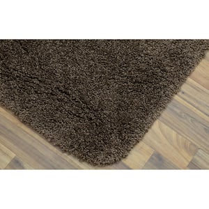 Serendipity Chocolate 21 in. x 34 in. Washable Bathroom 2-Piece Rug Set