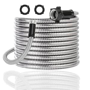 5/8 in. Dia. x 20 ft. Heavy Duty 304 Stainless Steel Water Garden Hose with Female to Male Connector
