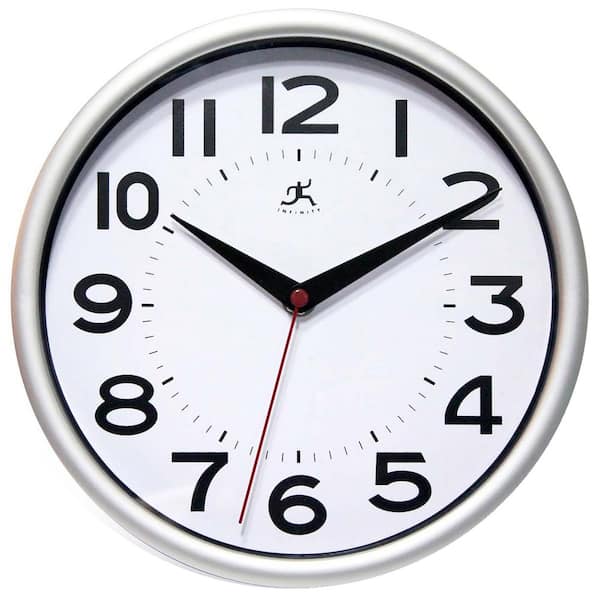 Infinity Instruments Silver Metro Wall Clock