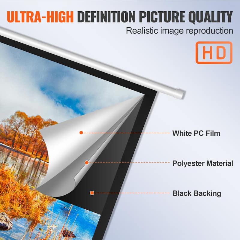 Projector Screen 100 in.  Electric Projector Screen Automatic Motorized Projection Screen with Remote Control