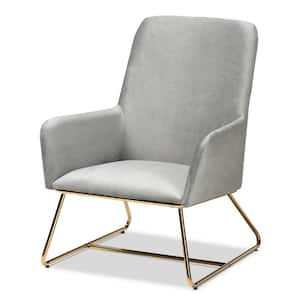 Sennet Grey Velvet Armchair