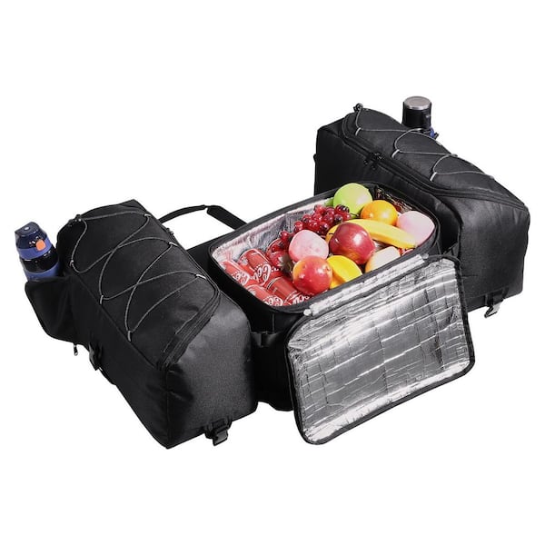SKYSHALO ATV Rear Storage Bag, 74L ATV Rear Cargo Bag with Cooler Insulated Bag, 600D Oxford Cloth Storage Rear Rack Seat Bag