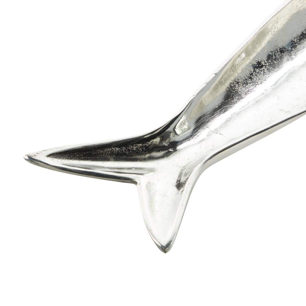 Silver Polished Aluminum Fish Shaped Oval Tray Set