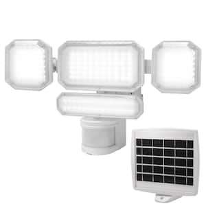 270-Degree White Motion Activated Solar Powered Outdoor 4-Head LED Security Flood Light 3000 Lumens
