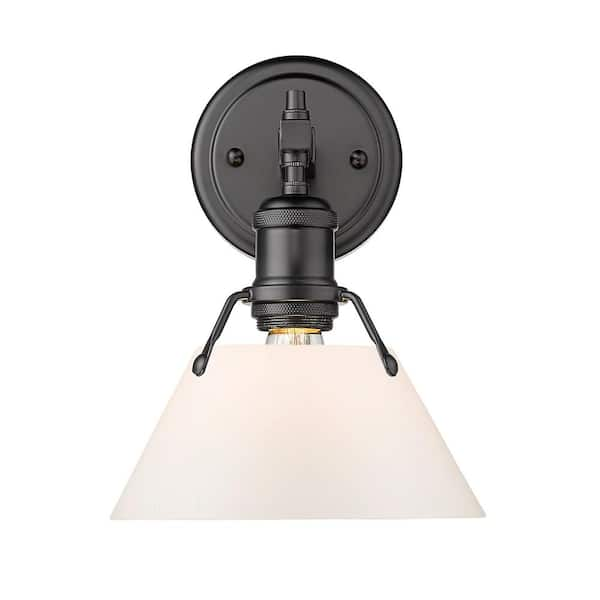 Golden Lighting Orwell 4.875 in. 1-Light Matte Black Vanity Light