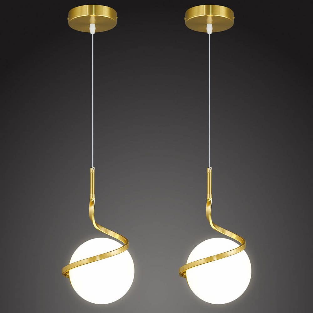 ZHLWIN Home Lighting 40W 1-Light Gold Modern Pendant Light Glass
