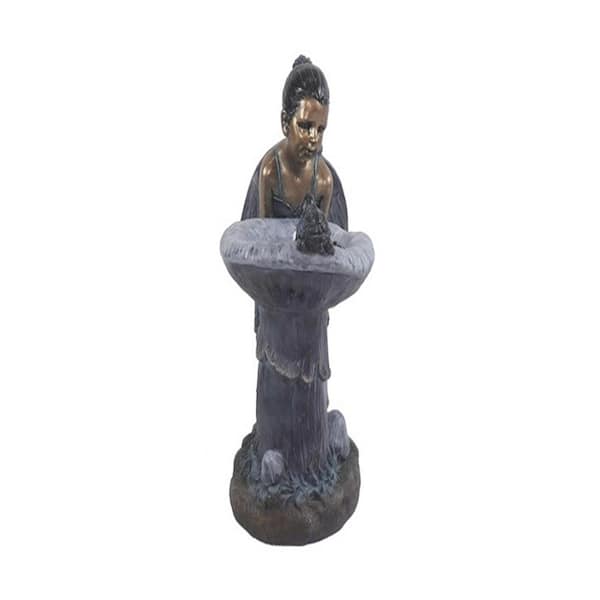 HI-LINE GIFT LTD. Girl Playing By Water Fountain with White LED