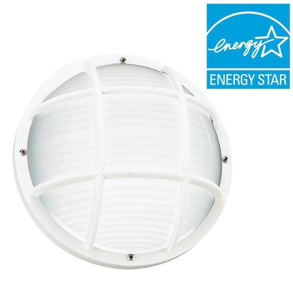 Generation Lighting Bayside 1-Light Outdoor White Wall Wall and Ceiling Fixture