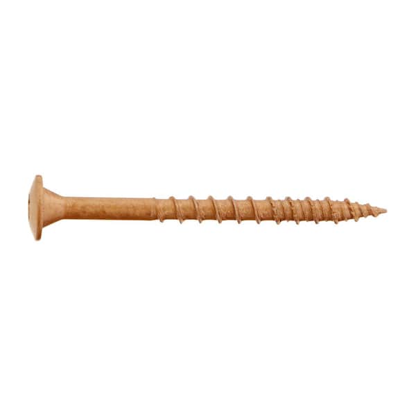 8 x 2 in. Brown 6-Lobe Torx Drive Exterior Wafer Head Multi-Material Screw 1 lb.-Box (116-piece)
