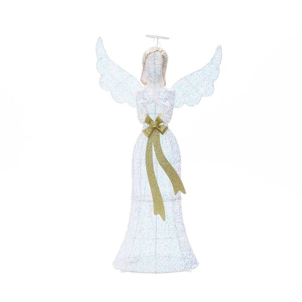 49 in. Angel with Gold Bow Outdoor Christmas Decoration with Lights