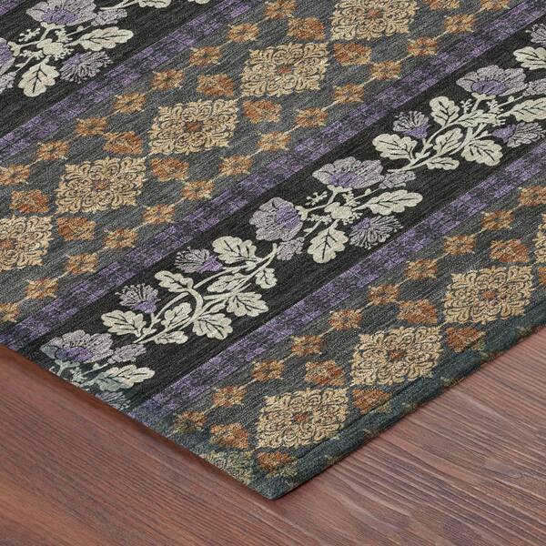 Chantille Machine Washable Indoor/Outdoor Abstract ACN2465 Plum 5 ft. x 7 ft. 6 in. Area Rug