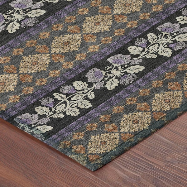 Chantille Machine Washable Indoor/Outdoor Abstract ACN2465 Plum 9 ft. x 12 ft. Area Rug