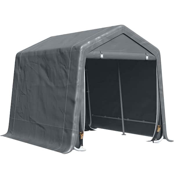 6.6 ft. D x 7.9 ft. W x 6.6 ft. H Gray Steel Frame Outdoor Portable Carport