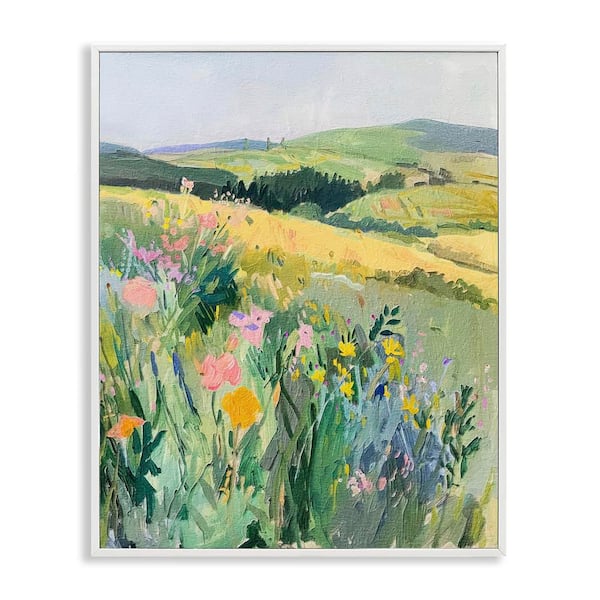 Stupell Industries Pastel Landscape Hills by RileyB White Framed Nature Giclee Art Print 30 in. x 24 in.