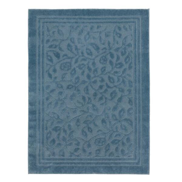 Mohawk Home Wellington 5 ft. x 7 ft. Nylon Machine Washable Bath Mat in Blue