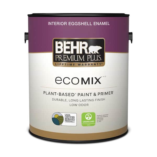 1 gal. Ultra Pure White Eggshell EcoMix Plant-Based Interior Paint & Primer