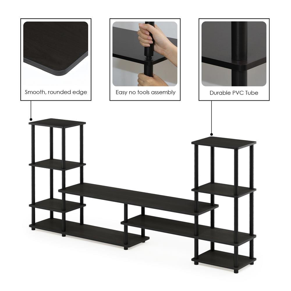 Espresso Black Particleboard Grand Entertainment Center