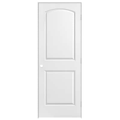 Masonite 30 In. X 80 In. Roman 2-Panel Round Top Primed Whited Hollow ...