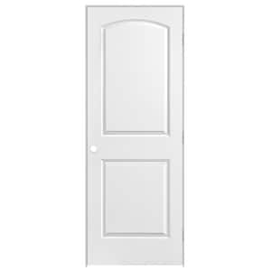 30 in. x 80 in. 2 Panel Left-Handed Primed Composite Hollow Core Single Prehung Interior Door 4-9/16 in. Split Jamb