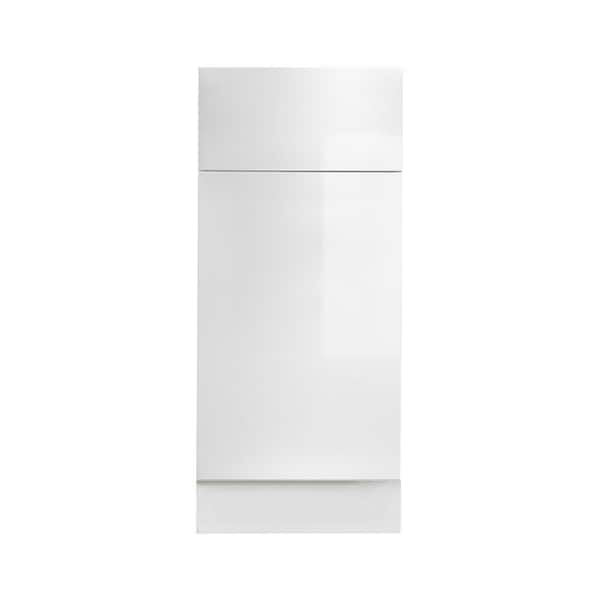 LIFEART CABINETRY Valencia Assembled 9-in. W x 24-in. D x 34.5-in. H in Gloss White Plywood Assembled Base Kitchen Cabinet