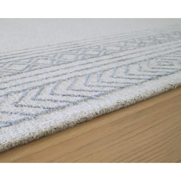 Azelhurst 8 ft. x 10 ft. Blue/Light Gray Border Area Rug