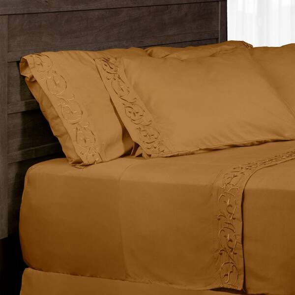 Unbranded 6-Piece Brown Microfiber Full Sheet Set