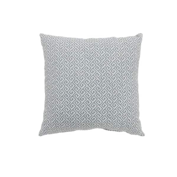 Ricki Blue Geometric Polyester 22 in. x 22 in. Throw Pillow