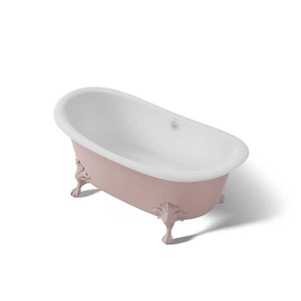 Artifacts 66.13 in. x 32.5 in. Soaking Bathtub with Center Drain in 150th Peachblow