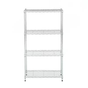 Chrome 4-Tier Steel Shelving (11.8 in. x 25.6 in. x 45.5 in.)