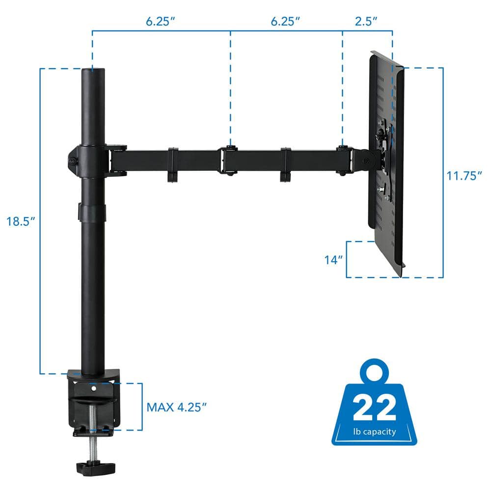 Ergonomic Adjustable Steel and Aluminum Laptop Desk Mount