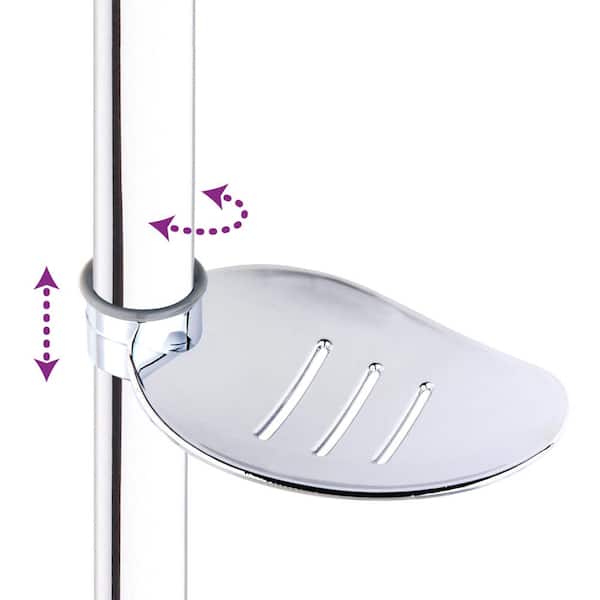 Shower Rail Soap Holder Shower Soap Dish Clip-On Soap Tray Fits 25mm Riser Rail/Tube