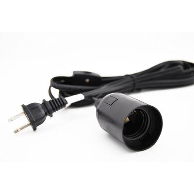 18/2 12 ft. Black Hanging Lamp Light Cord with E26 Socket