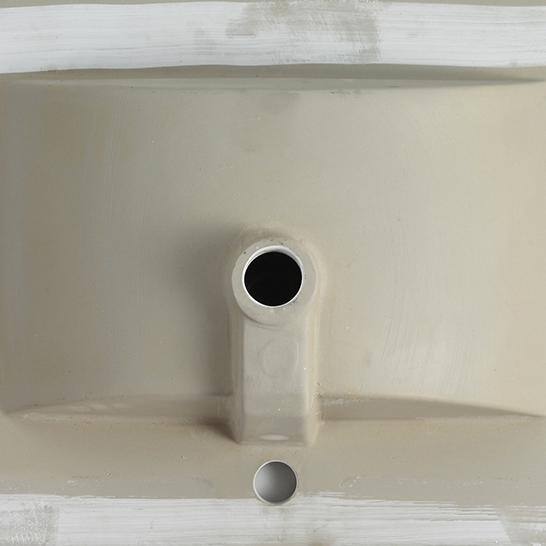 Glossy White Rectangular Ceramic Bathroom Sink Basin, 30 Inch