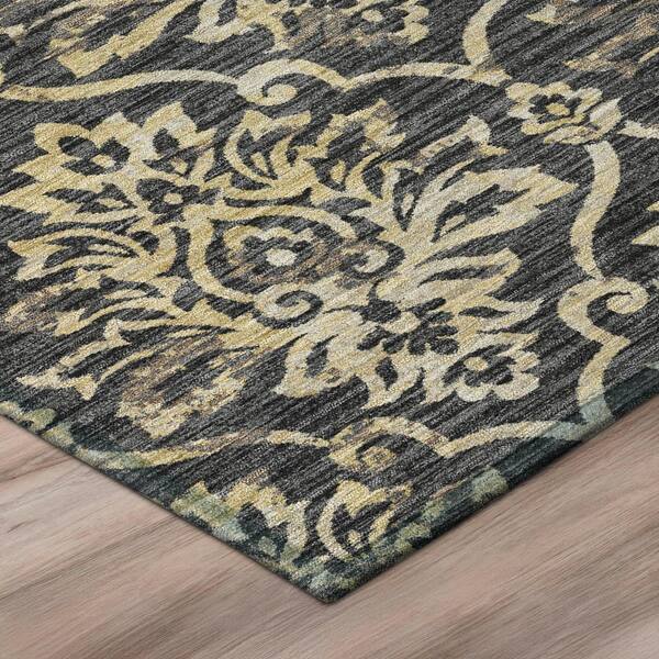 Chantille Machine Washable Indoor/Outdoor Abstract ACN3150 Black 3 ft. x 4 ft. Area Rug