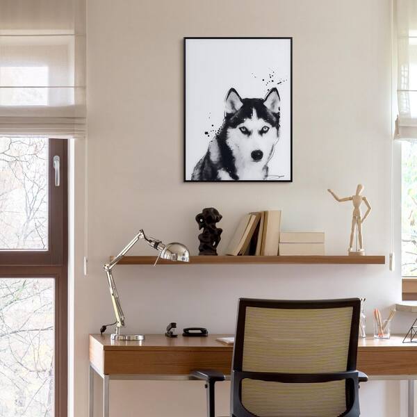 Empire Art Direct Pitbull Black and White Pet Paintings on Printed Glass  Encased with a Gunmetal Anodized Frame AAGB-JP1040-2418 - The Home Depot