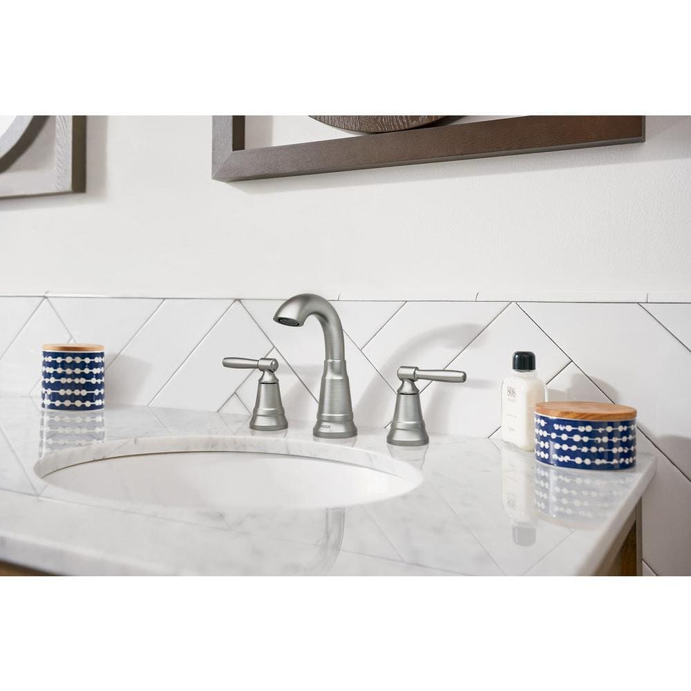 Halle Timeless Brushed Nickel 2-Handle Widespread Bathroom Faucet