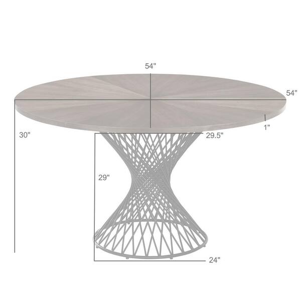 Armen Living Cirque 54 in. Walnut Wood Mid-Century Modern