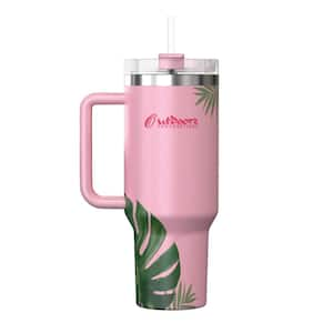 40 oz. Double-Walled Insulated Tropical Pink Stainless Steel Tumbler