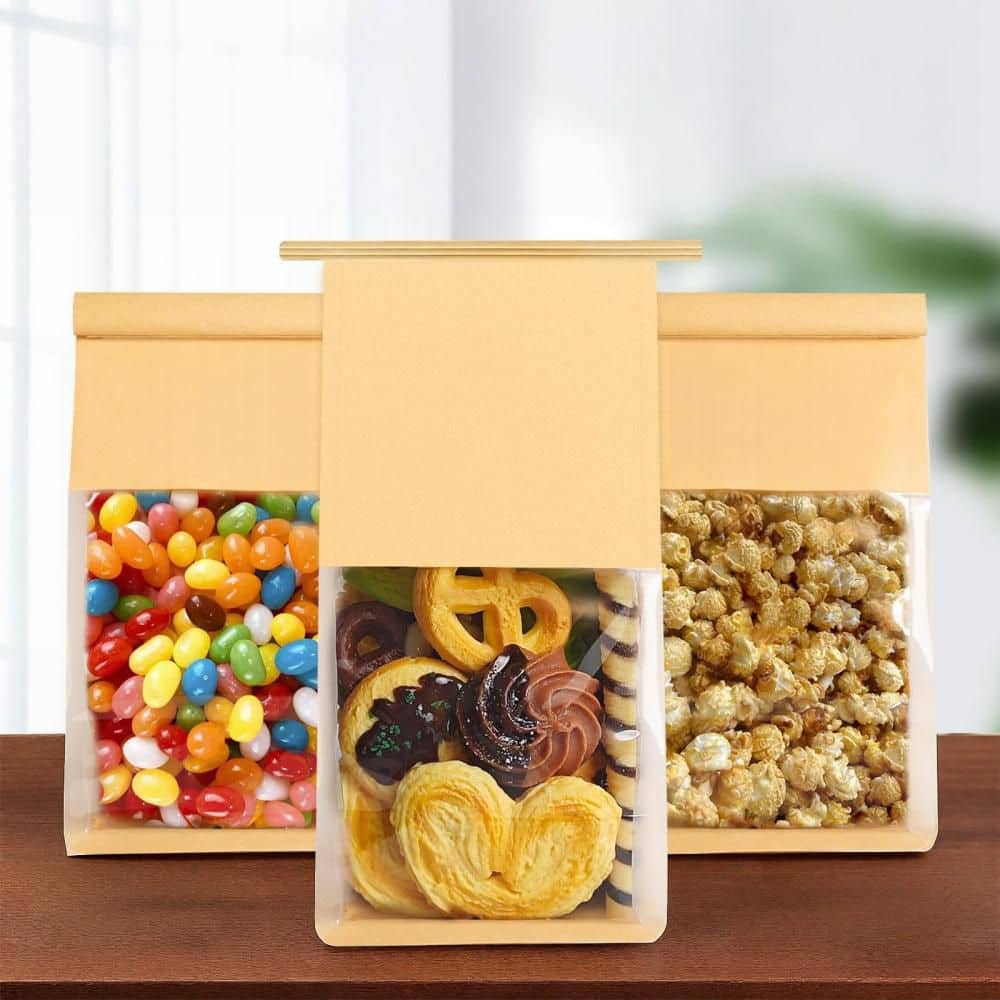 8.2 in. x 3.9 in. x 3.1 in. Paper Cookie and Bakery Bags with Stickers for Muffin, Candies, Scone and Brownie (50-Pack) price history on PriceWatchPro