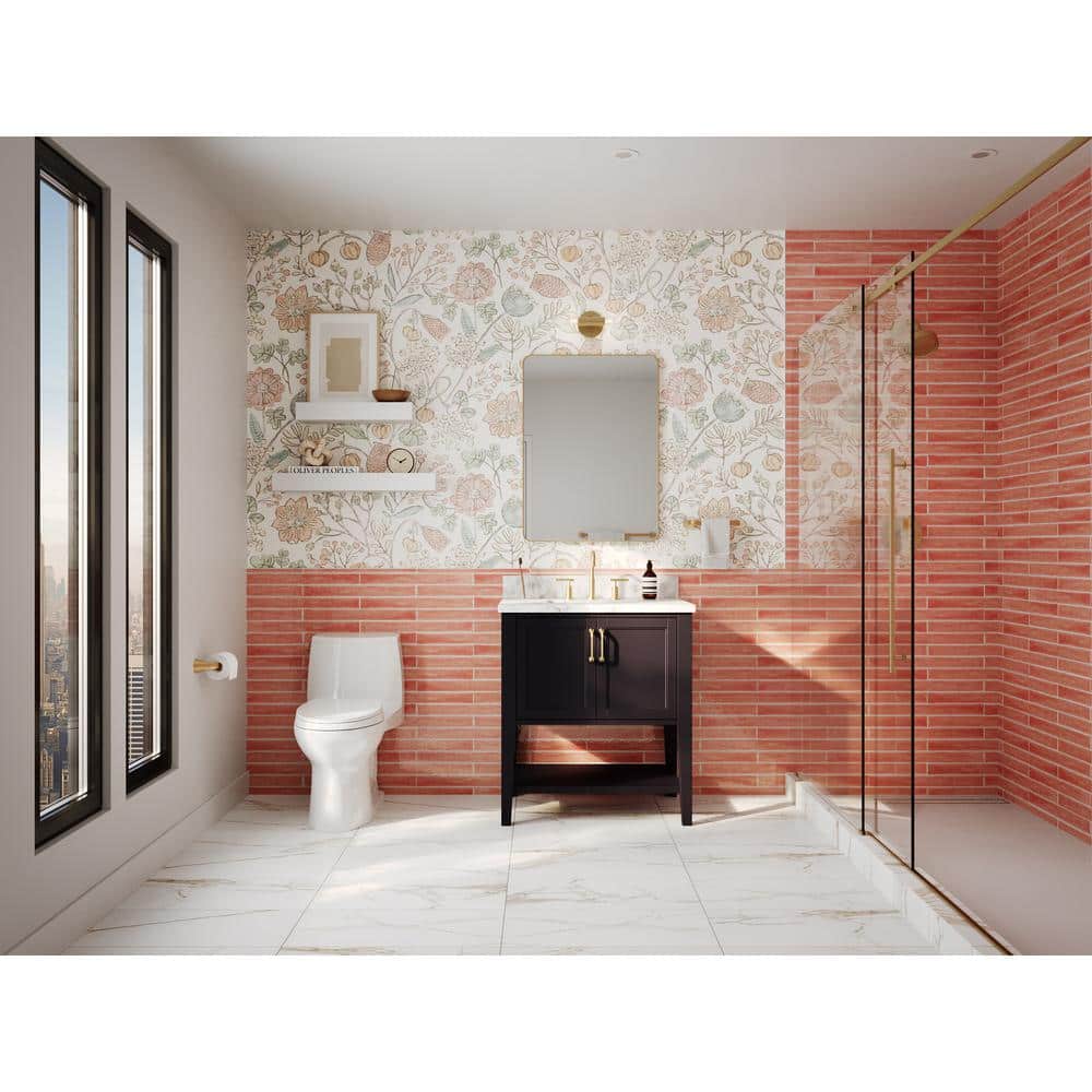 Charlotte Polished Pink Ceramic Subway Wall Tile 2" x 20"