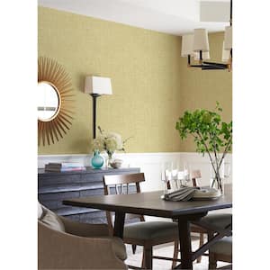 Emerson Yellow Faux Linen Wallpaper