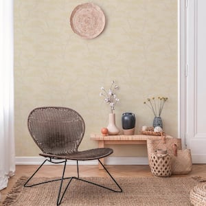 Fusion Collection Chinoiserie Tree Motif Beige/Brown Matte Finish Non-Pasted Vinyl on Non-woven Wallpaper Roll