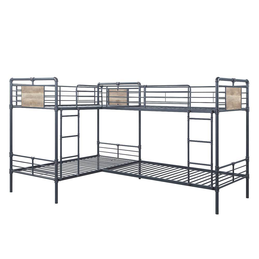 Cordelia Sandy Black and Dark Bronze Twin Bunk Bed with L-Shaped price history on PriceWatchPro